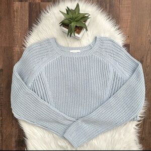 H & M | Cable Knit Pullover Sweater | Light Blue  | Size M